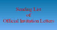 List of the Official Invitation Letters for Visa application sent by the Secretariat